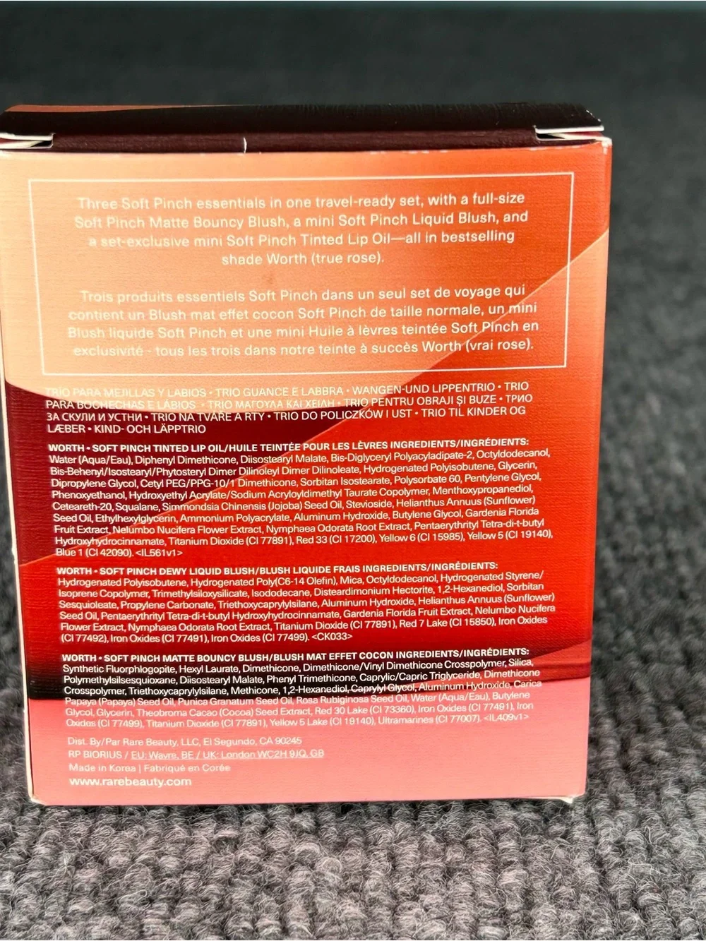 RARE BEAUTY Trio SOFT PINCH Full Bouncy Blush, Mini Lip Oil & Liquid Blush WORTH